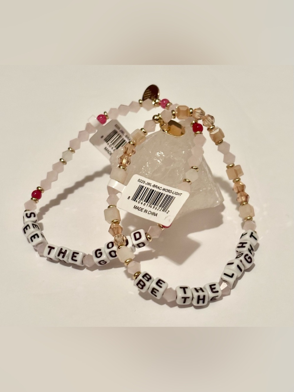 NWT 2 pcsThe Beaded Inspirational Stretch Bracelet by Simply Southern Collection